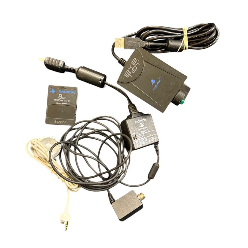 Sony PS2 Accessory Lot EyeToy Memory Card RFU Adapter PSP Remote Black